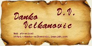 Danko Velkanović vizit kartica